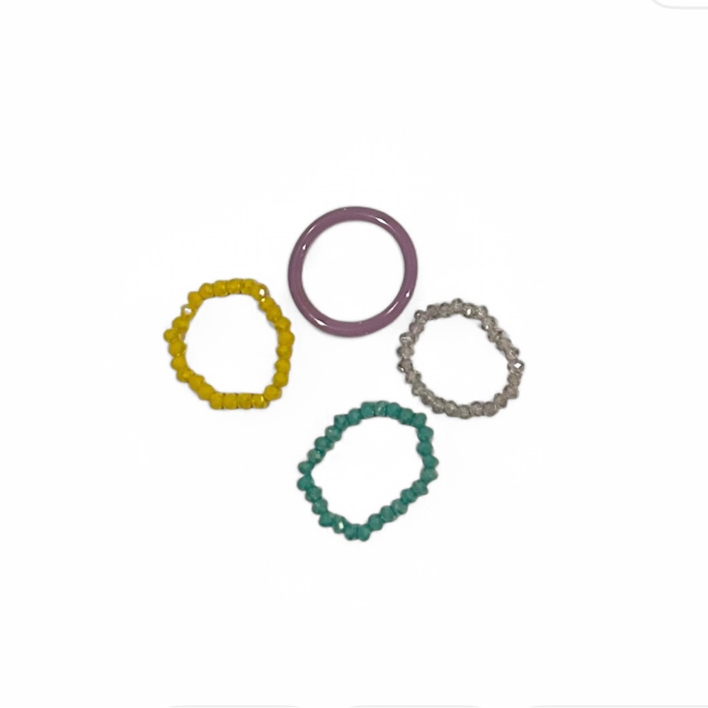 Colorful Beaded Rings Set